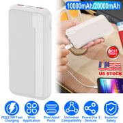10000mAh PD22.5W Fast Charging Power Bank Fast Charger Portable Phone Charger with Type-C USB Cable Fit For IOS Phone 15/14 Samsung Galaxy S24 And Mor
