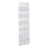 Over the Door Shoes Rack 24-Pocket Crystal Clear Organizer 6-Layer Hanging Storage Shelf for Shoes Slippers Small Toys Closet Cabinet