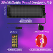 2Pack 20x64 Matrix Devil Eyes Lights For Car Ultra-thin Programmable LED Car Signs with APP Remote Control DIY Design Text Patterns Animations