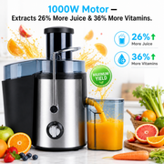 1000W Centrifugal Juicer Juice Extractor with 2 Speeds 2.6in Wide Feed Chute 17Oz Juicer Cup 54Oz Pulp Collector Electric Juicer for Fruits Vegetables