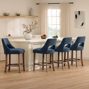 Counter Height Bar Stools Set of 2 with Cutout Back