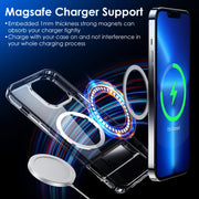 Magnetic Metal Kickstand Clear Case Shockproof Anti Yellowing Phone Cover Compatible with Magsafe Fit for IOS Phone 14 Pro