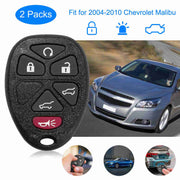 2 Keyless Entry Car Key Remote Key Fob Case Button Pad Replacement for 2004-2010 Chevrolet Malibu KOBGT04A