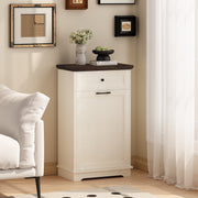 10 Gallon Tilt-Out Trash Cabinet with Drawer - Antique White
