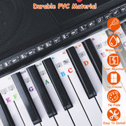 88-Key Piano Keyboard Stickers Removable Piano Key Labels PVC Piano Notes Guide without Glue for Beginners Kids