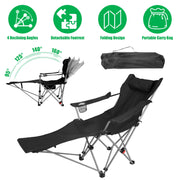 Reclining Camping Chair with Footrest – 4-Position Adjustable