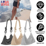 Rhinestone Evening Bag with Detachable Chain Strap