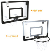 Mini Basketball Hoop System Set Over the Door with Backboard Breakaway Rim Basketball Pump Tools Easy Installation Indoor Kids Adults