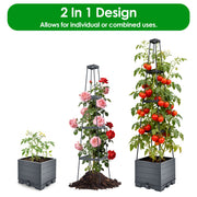 Raised Garden Bed with Trellis - Self-Watering Planter Box