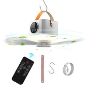 Rechargeable Tent Ceiling Fan with LED Light & Remote Control