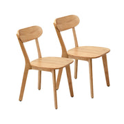 Solid Wood Dining Chair with Curved Backrest