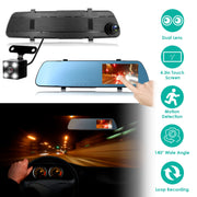 1080P Car DVR 4.3in Camera Dash Cam Camcorder Camera Recorder with 140¡ Angle Loop Recording Motion Detection Picture-in-Picture Display G-sensor