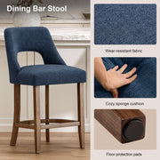 Counter Height Bar Stools Set of 2 with Cutout Back