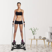 Mini Stepper Stair Stepper With Resistance Bands Quiet Workout Stepper with Digital Timer Max 330.7LBS Load for Home
