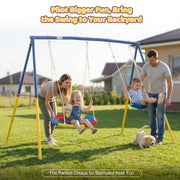 Outdoor Swing Set with Saucer & Belt Swings - 330lbs Capacity