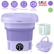 Portable Washing Machine Foldable Laundry Machine with Detachable Drain Basket 3 Modes Electric Clothes Washer for Underwear Socks Towels Baby Clothes