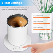 Auto Stirring Coffee Mug with Lid Temperature Control Self-Heating Automatic Magnetic Mixing Mug with 3 Heat Settings Auto-Off Function For Coffee Tea