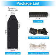 Deer Drag Sled with Handle Deer Cart Game Hauler Snow Sledding Pad Hunting Gear Supplies with 32.8FT Black Rope 16.1FT White Rope for Hunting Ice Fish
