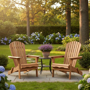 Folding Adirondack Chairs Set of 2 - Hemlock Wood Outdoor Seating