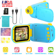 Kids Digital Camera Child Video Camera Children Camcorder Christmas Toy Birthday Gifts with 2.4in Screen 4X Digital Zoom 5 Games 32G MMC Card for 3-10