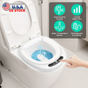 Electric Sitz Bath Tub Sits Bath Soak Pan Salts Bowl Postpartum Care Basin for Toilet Seat with Dual Nozzles 3-Level Water Flow Water Temperature Disp