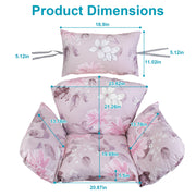Egg Chair Cushion with Headrest - Thick Padded Swing Seat