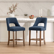 Counter Height Bar Stools Set of 2 with Cutout Back