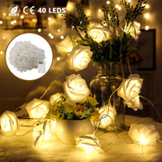 40 LEDs Rose Flower String Lights 10ft/3m Battery Operated Decorative Lights for Anniversary Valentine\'s Wedding Bedroom