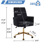 Mid-Back Velvet Office Chair with Memory Foam Cushion