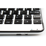 Wireless Keyboard with Aluminum Alloy Cover, Silver and Black Design
