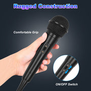 Handheld Wired Dynamic Microphone | Vocal Mic with Switch & 13ft Cable