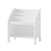 Kids Bookshelf with Wheels - 3-Tier Front Display Organizer