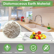 2 Pack 11.81x15.75in Stone Dish Drying Mat Silicone Diatomaceous Earth Shower Mat Marble Dish Drying Pad Fast Drying In 30S 1832℉Heat Resistant Non-sl
