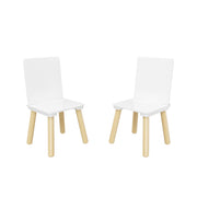 3-Piece Kids Wooden Table and Chair Set, Rabbit Ear Themed Toddler Activity Play Table with 2 Chairs, Solid Wood & MDF C