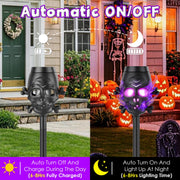 Solar Skull Torch Lights 4-Pack with Purple Flame Effect