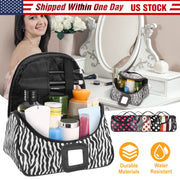 Travel Makeup Bag Portable Cosmetic Organizer with Cosmetic Mirror Waterproof Toiletry Wash Bag for Women