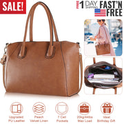 WomenÕs Soft Leather Handbag Tote Bags Large Shoulder Crossbody Bag 7 Cells Zipper Purse Handle Bag Phone Book Cosmetic Case for Office Lady Student