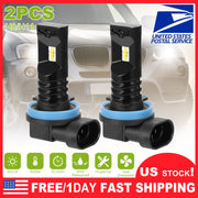 2PCS 600lm 80W H8/H9/H11 LED Fog DRL Light Bulb IP68 Waterproof 6000K White Fog Light