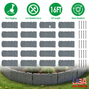 Plastic Landscape Edging 16FT Kit with Cobblestone Design