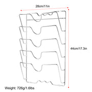 Mounted Pot Lid Rack Pot Cover Organizer Holder for Cabinet Door Wall 5 Lids