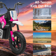24V Kids Electric Motocross Ride On Motorcycle, 200W High Speed Hub Motor Dirt Bike Toy with Rear Shock Absorber, Adjust