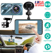 720P Dual Dash Cam Car Camera Recorder Looping Recording Car DVR Driving Vehicle Recorder with Motion Detection Light