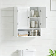 Wall Mounted Bathroom Cabinet with Adjustable Shelf & Doors