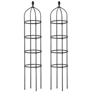 2 Packs Garden Obelisk Trellis 5.9FT Plants Tower for Climbing Plants Flower Vegetable Vine Support Rustproof Garden Plant Trellis Black