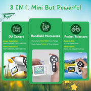 3 In 1 1000X KidsÕ Microscope Telescope Camera Handheld USB Mini Microscope with LED Light 6 Sample Slides 32G MMC Card for Boys Girls Aged 6+ Years O