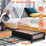 2Pcs Under Bed Storage Containers with 360¡ Rotatable Wheels Visible Dustproof Cover Under Bed Drawer with Clear Window Bedroom Storage Organizer