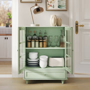 Buffet Cabinet with Glass Doors and Adjustable Shelves