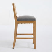 Solid Rubberwood Rattan Back Counter Stools Set of 2