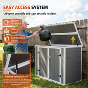 Resin Outdoor Storage Shed with Hydraulic Lid & Ramp 4.6x2.4 FT