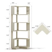 6-Tier L-Shaped Corner Bookshelf with Anti-Tip Safety Kit